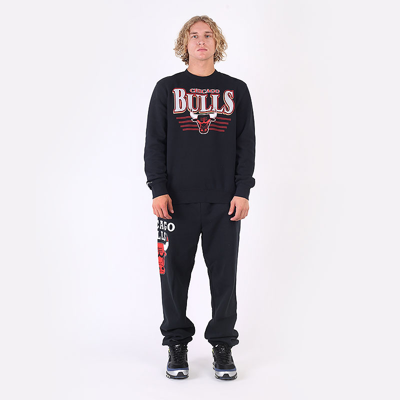 Мужская толстовка Mitchell and ness Metallic Shadow Crew (A0708644BLK)  - цена, описание, фото 5